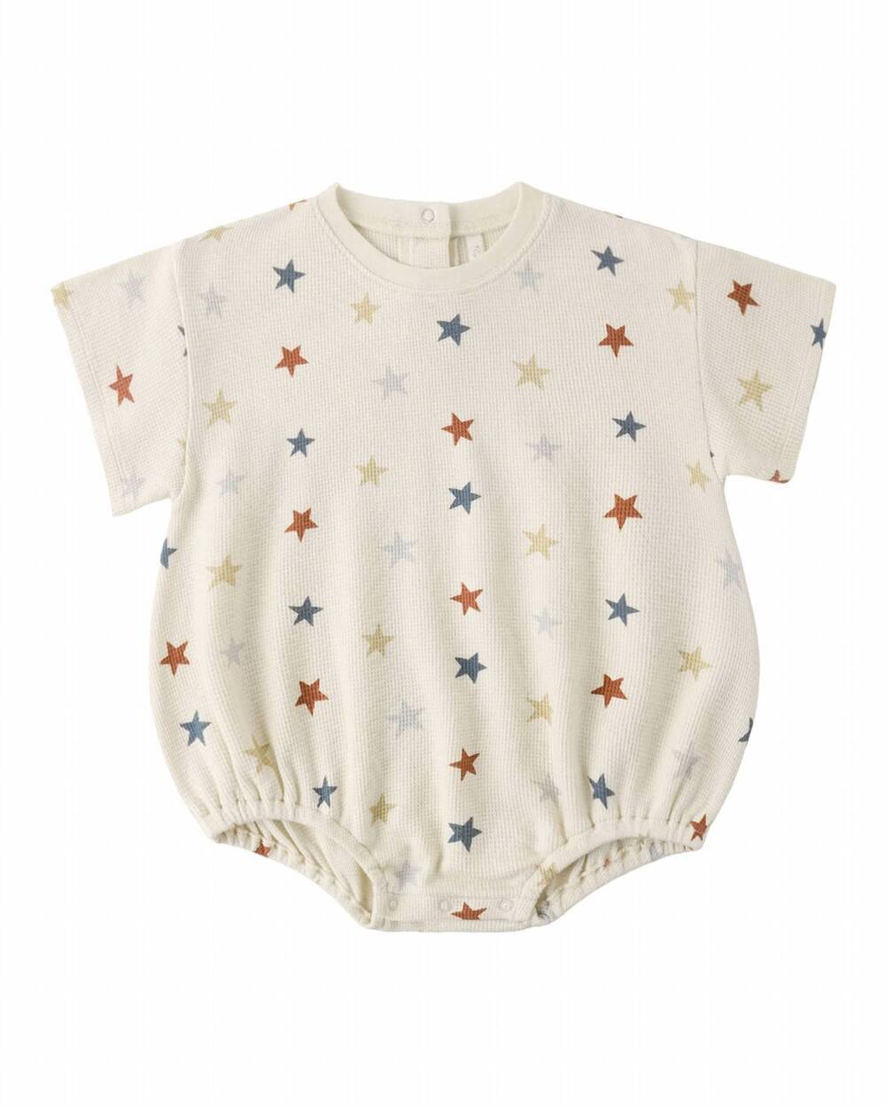 NEW RYLEE + CRU kids relaxed bubble romper in stars/ natural